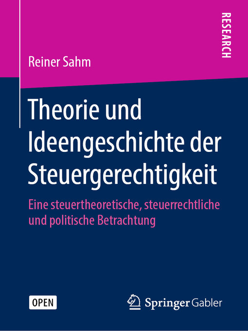 Title details for Theorie und Ideengeschichte der Steuergerechtigkeit by Reiner Sahm - Available